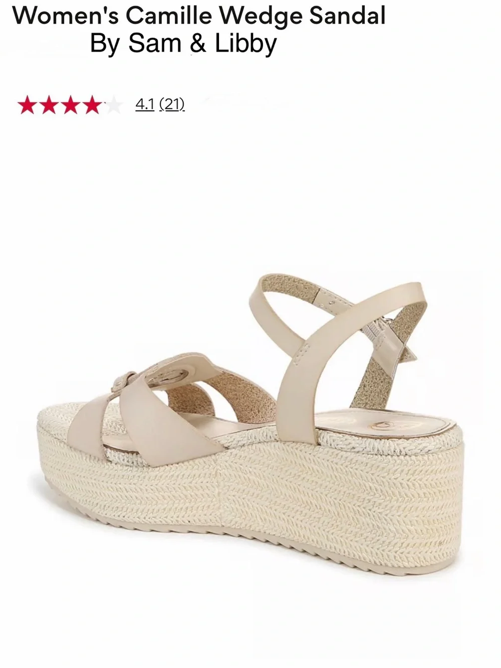 *new* Sam & Libby Beige Platform Espadrille Wedge Sandals